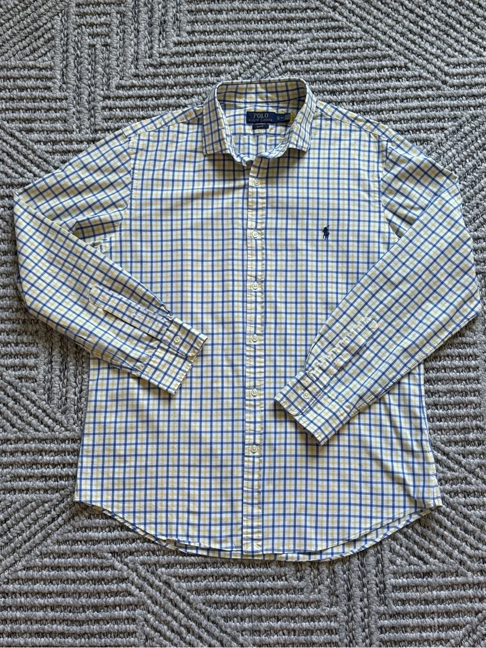 Polo by Ralph Lauren Yellow and Blue Plaid Button-Down Shirt